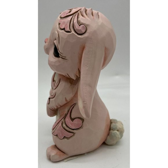 2015 Jim Shore Funny Bunny Rabbit Figurine 5" Easter Pink - Picture 4 of 5